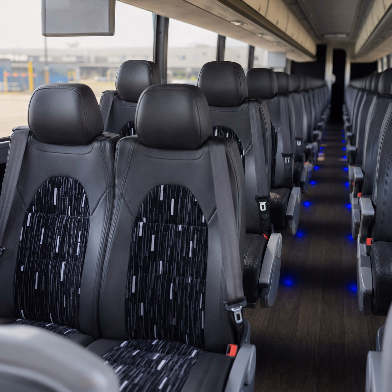56 passenger charter bus inside