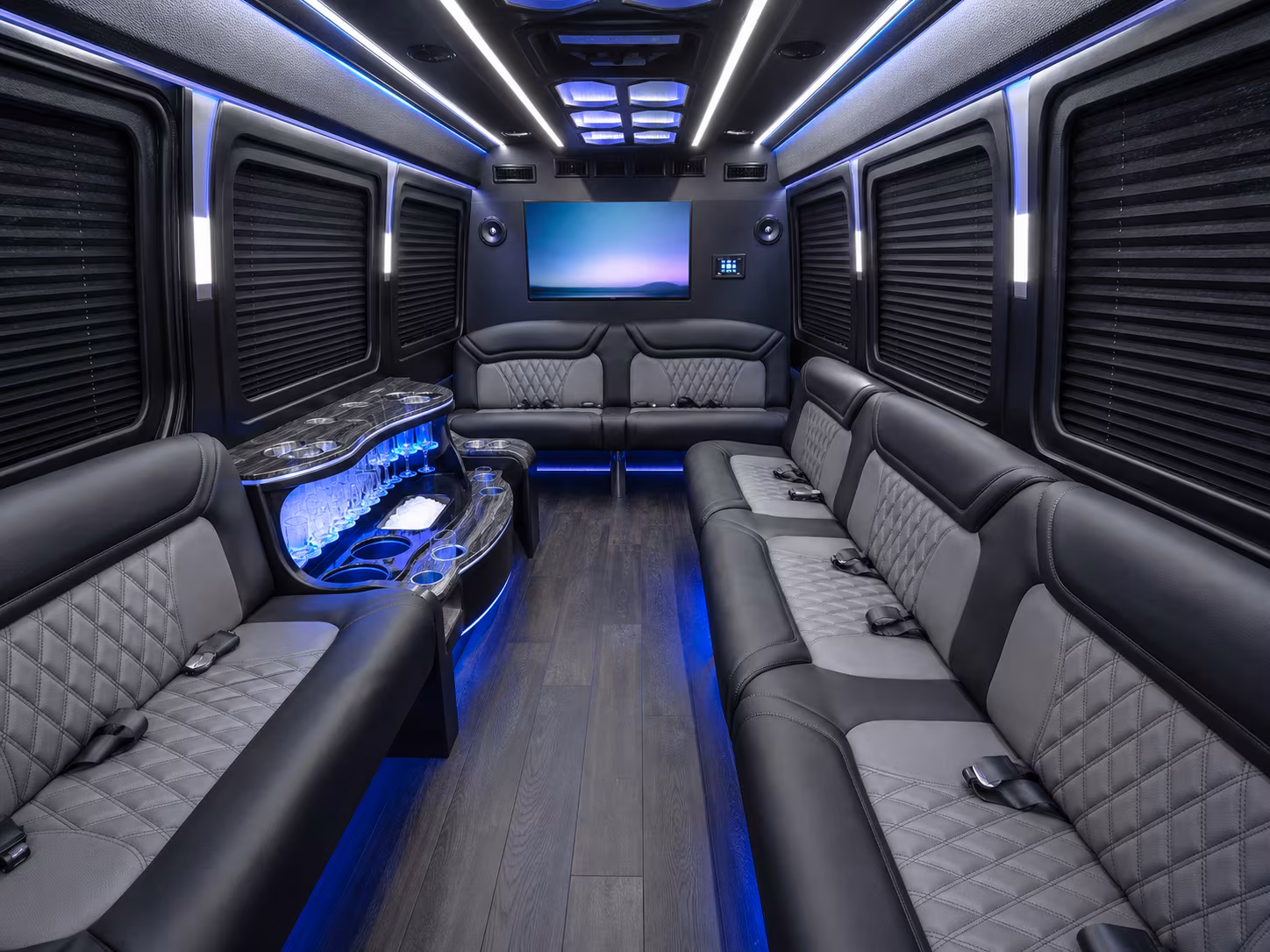 kansas city 25 passenger party bus interior