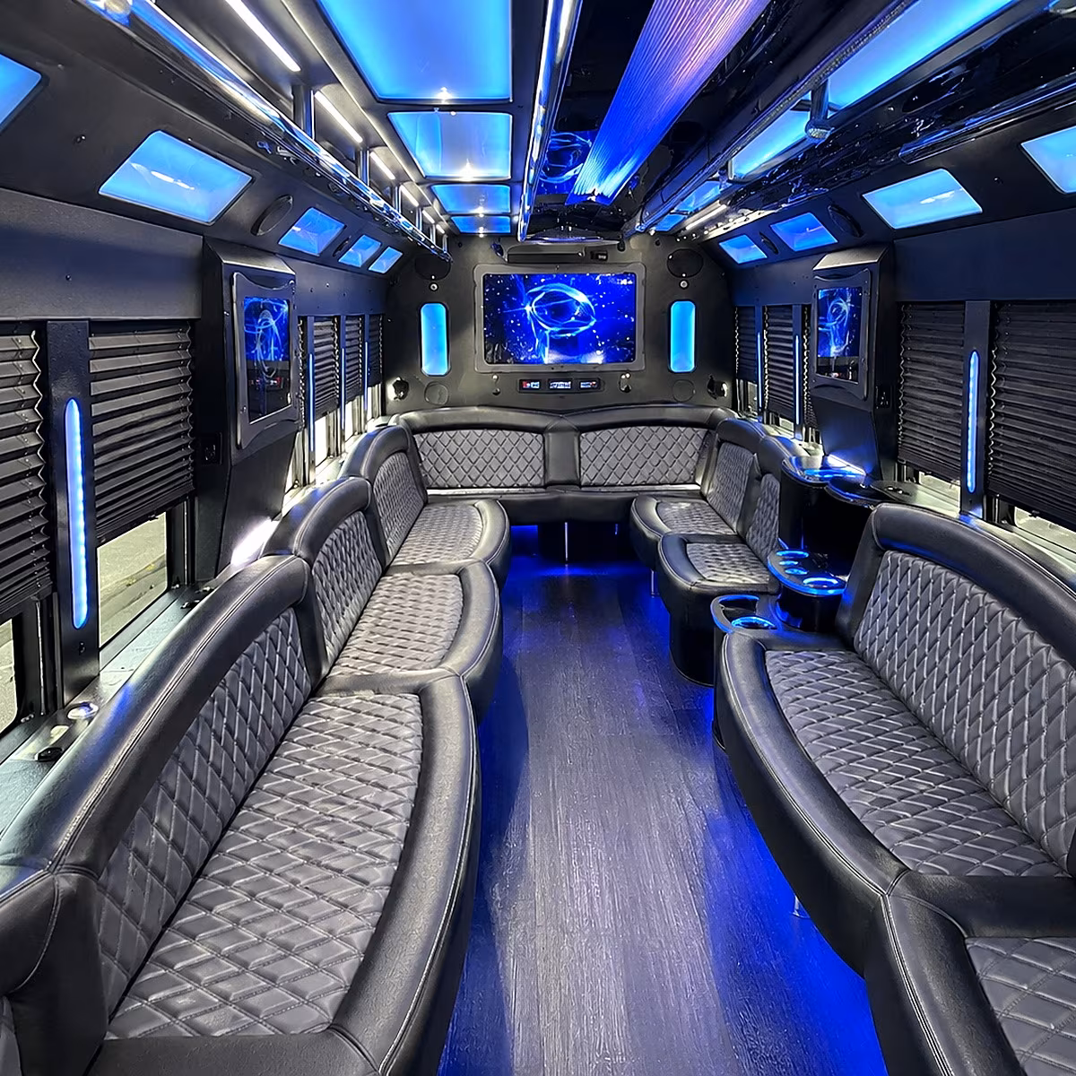 kansas city 50 passenger party bus interior